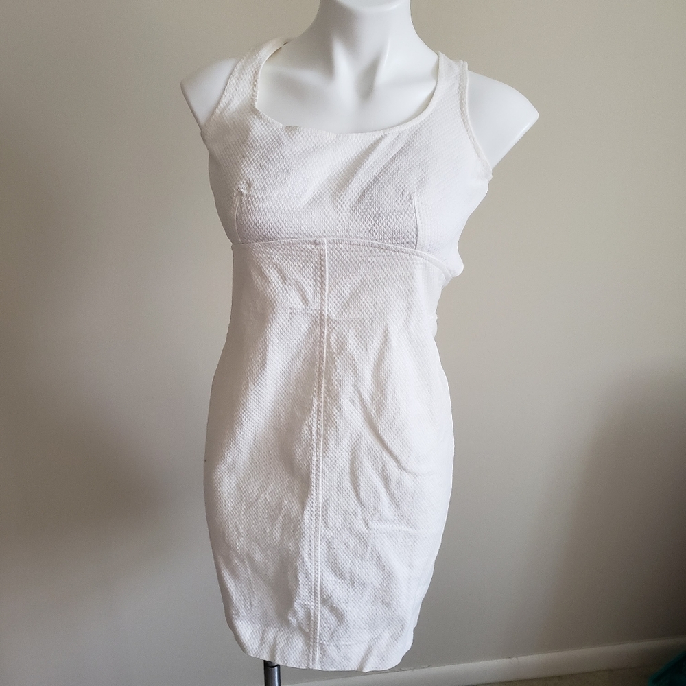 Georgiou Studio White Dress Opening in Back Padded